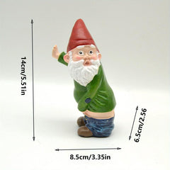 Cartoon Old Man Resin Craft Statue for Garden Decor