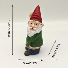 Cartoon Old Man Resin Craft Statue for Garden Decor