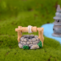 Mini Bridge & Water Well Resin Ornament Set for Fairy Garden Decor