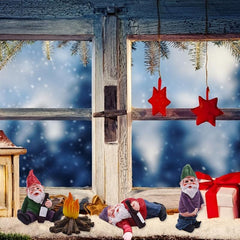 4pcs Drunk Gnome Garden Figurines Set