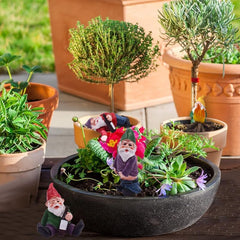 4pcs Drunk Gnome Garden Figurines Set
