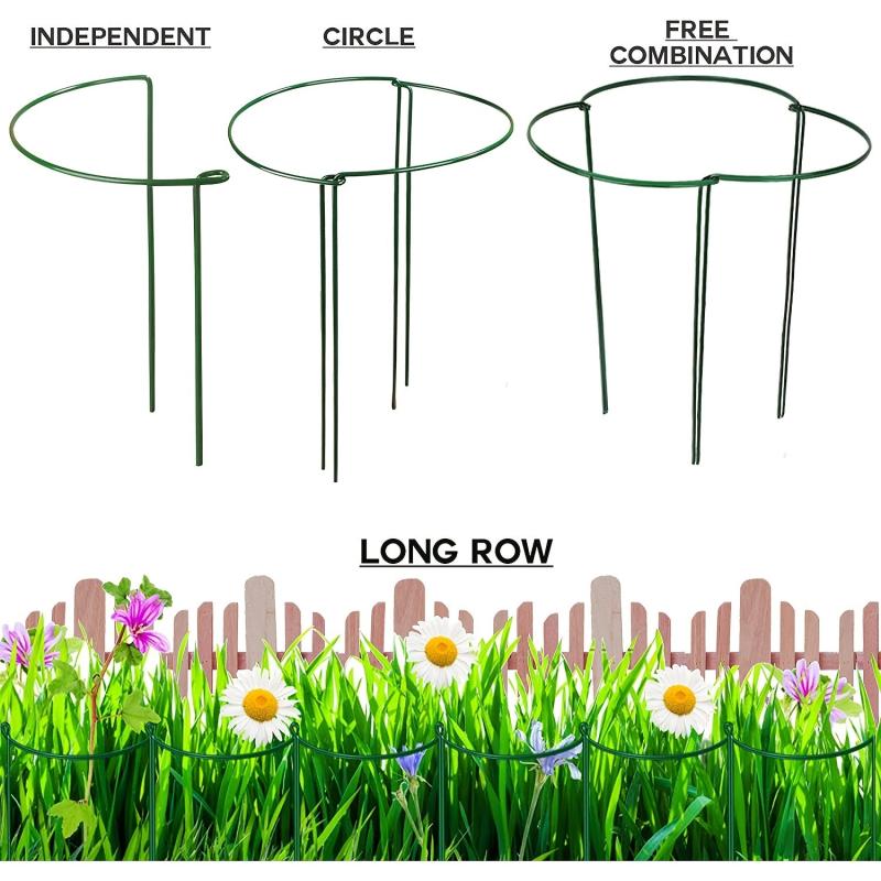 6pcs Plant Support Metal Peony Garden Plant Cage Ring Stakes