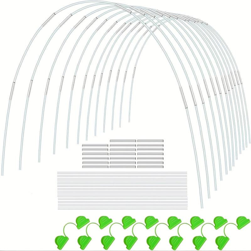 30pcs Greenhouse Hoops for DIY 106 Wider Grow Tunnel Rust Fiberglass Support