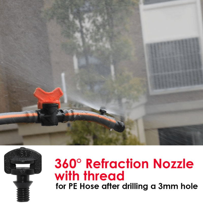 50pcs 360 Degree Barbed Micro Nozzles for Garden Irrigation