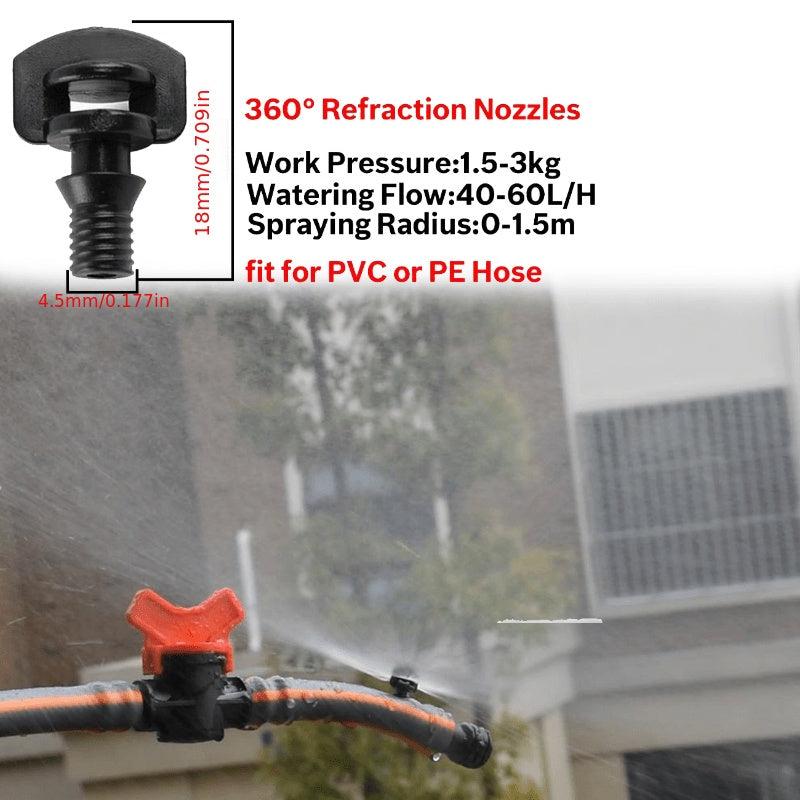 50pcs 360 Degree Barbed Micro Nozzles for Garden Irrigation