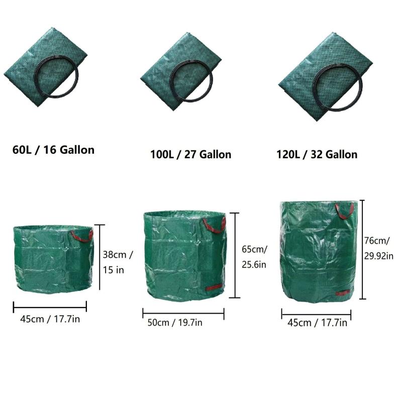 1pc Reusable Garden Garbage Bag 16 27 32 Gallon Garden Collection Bag