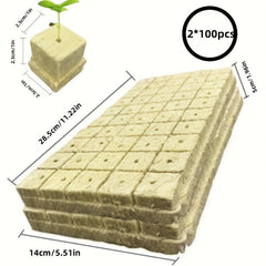 200 Mini Rock Wool Cubes 25x25x25mm for Plant Propagation & Soilless Culture
