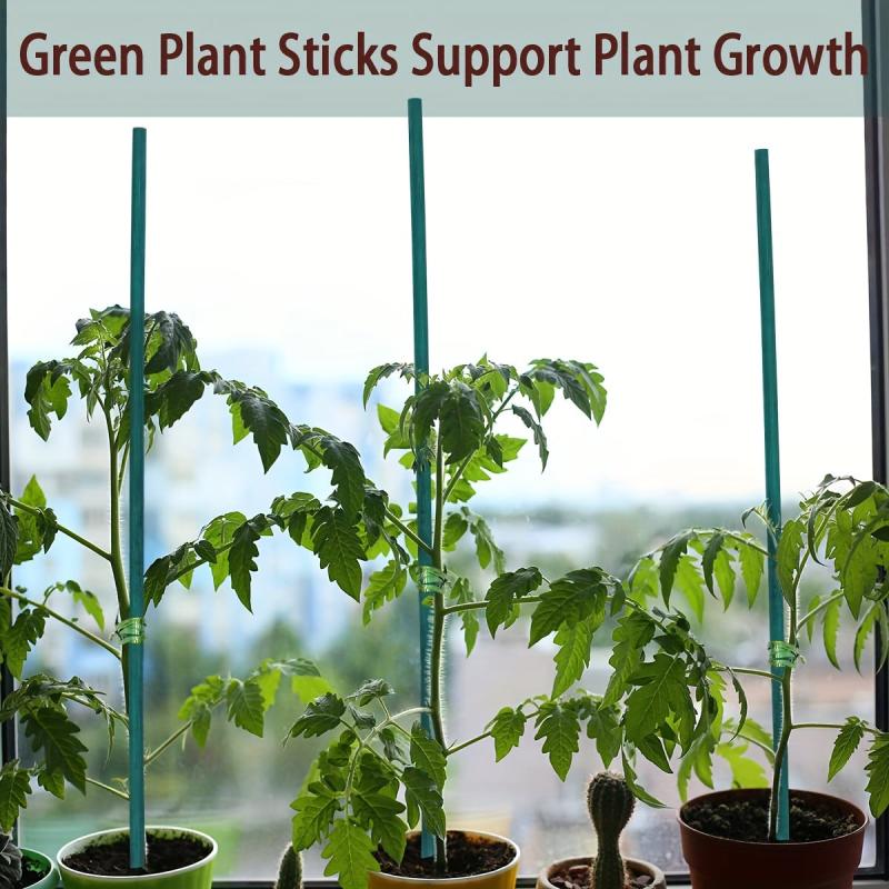 10pcs Plant Sticks Green Plant Stakes for Indoor and Outdoor Plants