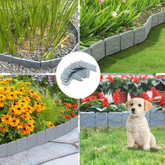 6pcs Plastic Garden Landscape Edging Border Fence