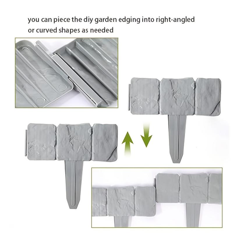 6pcs Plastic Garden Landscape Edging Border Fence