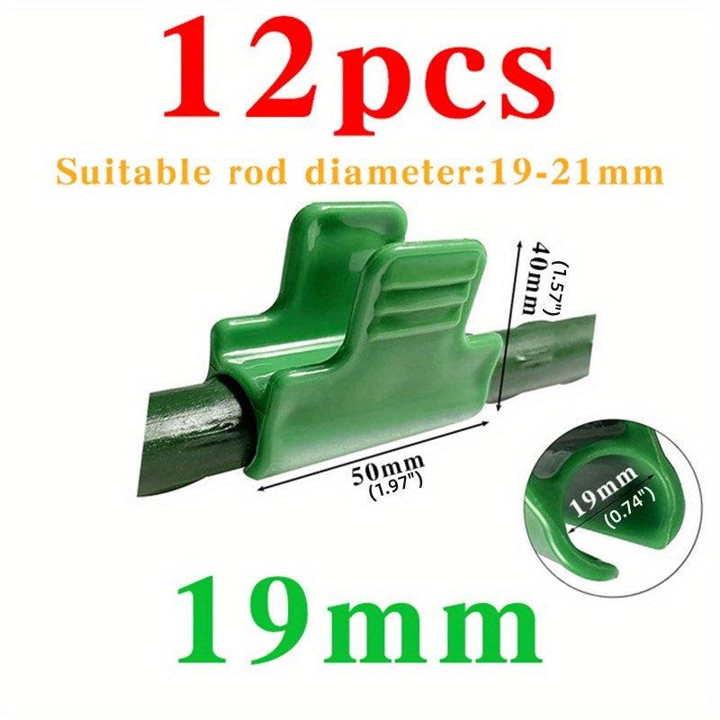12pcs Greenhouse Clamps for Plant Stakes Shading Net Tunnel Hoop Clips