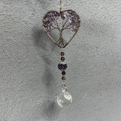 Amethyst Suncatcher Crystal Healing Stones Rainbow Maker Drops Hang For Window