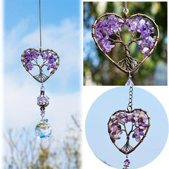 Amethyst Suncatcher Crystal Healing Stones Rainbow Maker Drops Hang For Window