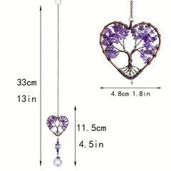 Amethyst Suncatcher Crystal Healing Stones Rainbow Maker Drops Hang For Window