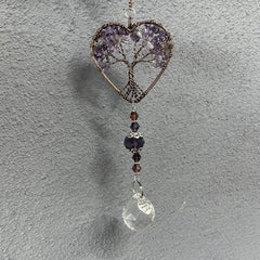 Amethyst Suncatcher Crystal Healing Stones Rainbow Maker Drops Hang For Window