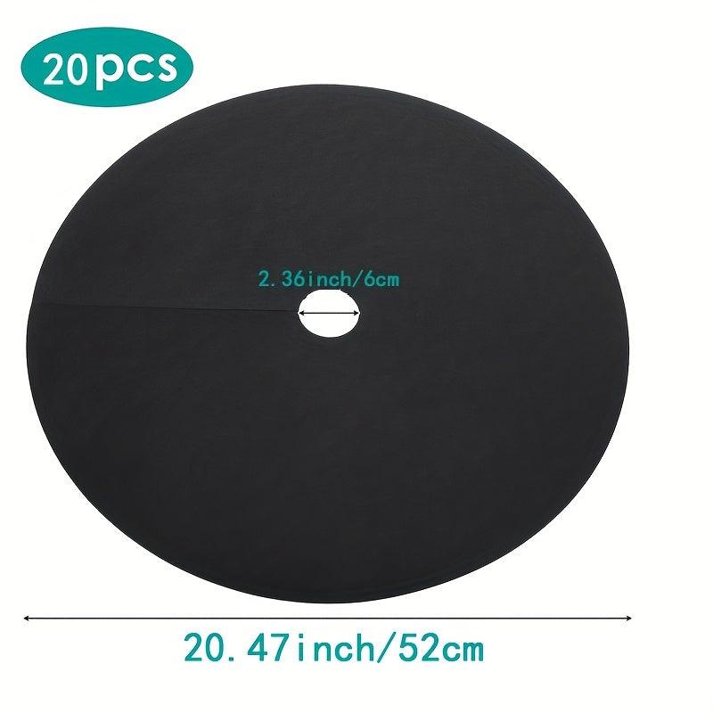 20pcs Non Woven Tree Protection Pads Weed Control Rings