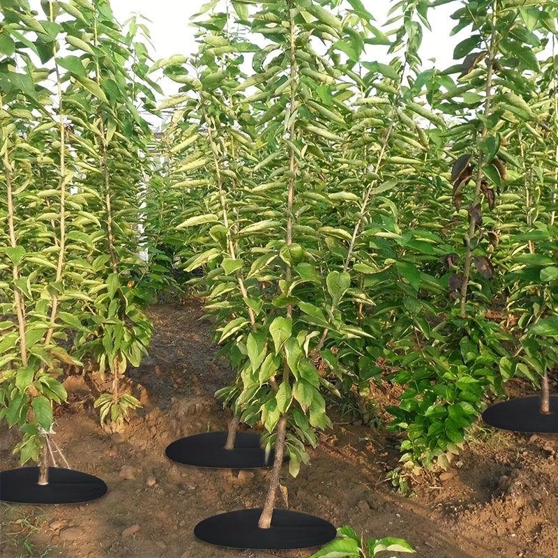 20pcs Non Woven Tree Protection Pads Weed Control Rings