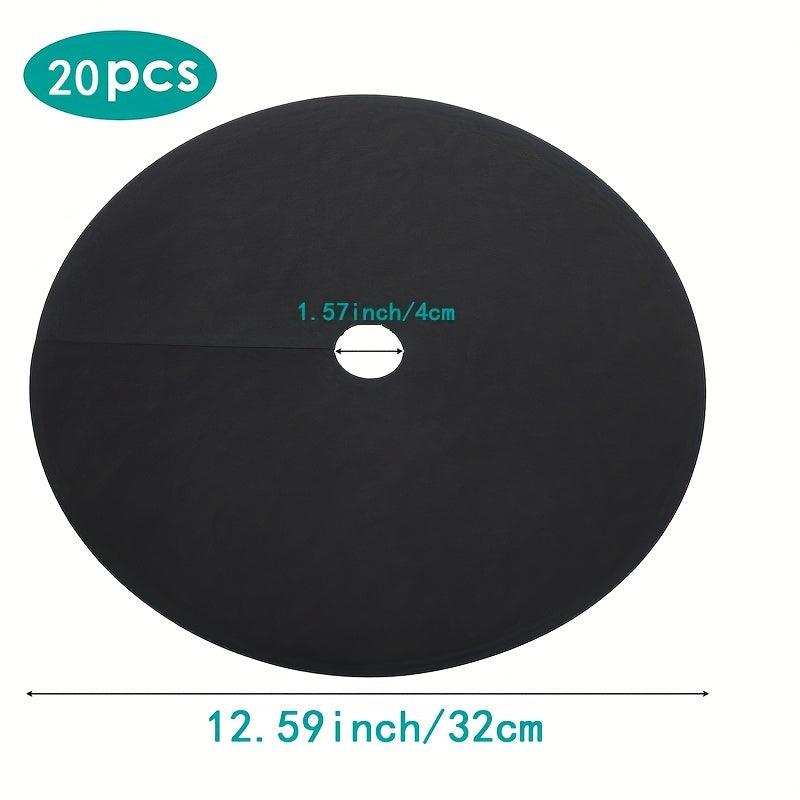 20pcs Non Woven Tree Protection Pads Weed Control Rings