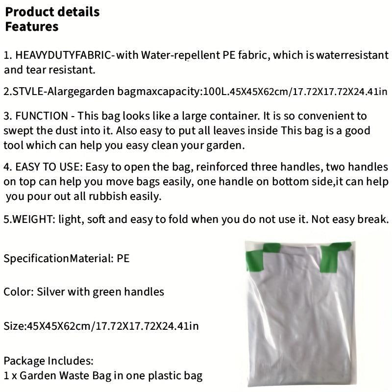 Large Capacity Reusable Garden Waste Bag Heavy Duty Garden Waste Bags