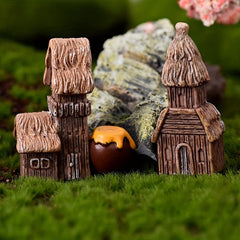 4pcs Tree House Mini Vintage Fairy Garden Accessories
