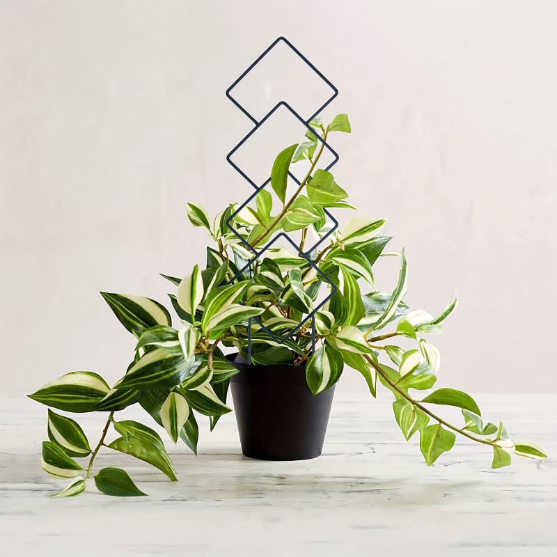 4pcs Small Metal Trellis for Potted Plants - Indoor Plant Climbing Support Stake