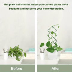 4pcs Small Metal Trellis for Potted Plants - Indoor Plant Climbing Support Stake
