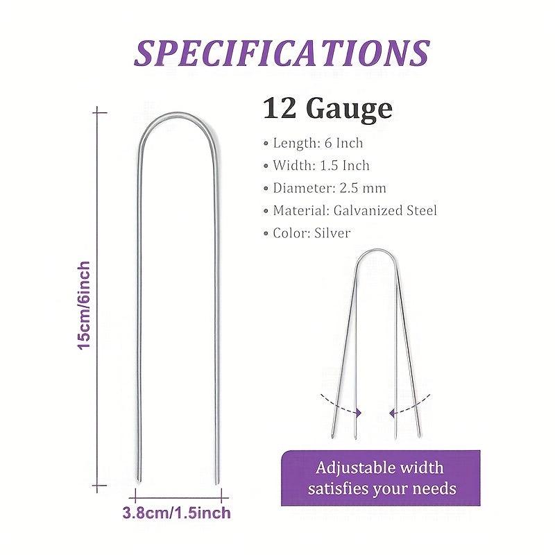 50pcs Landscape Staples 15 24 Cm Heavy Duty Galvanized Garden Ground Stakes