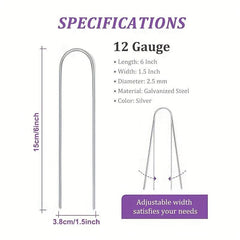 50pcs Landscape Staples 15 24 Cm Heavy Duty Galvanized Garden Ground Stakes