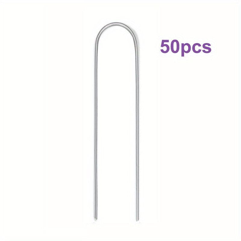 50pcs Landscape Staples 15 24 Cm Heavy Duty Galvanized Garden Ground Stakes