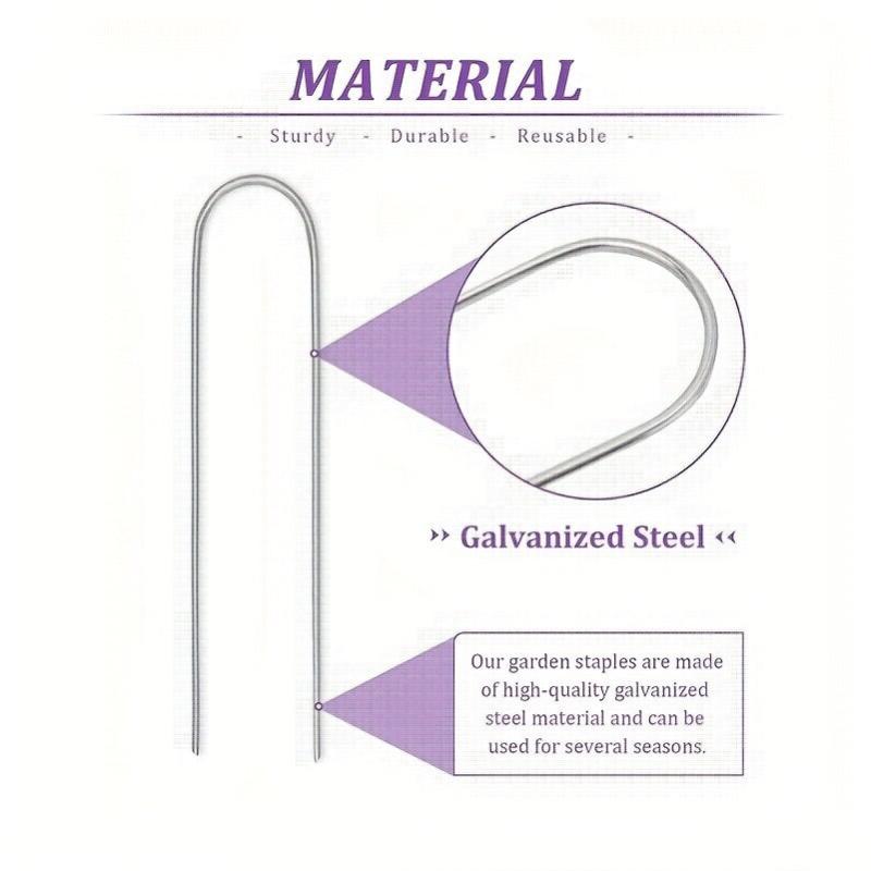 50pcs Landscape Staples 15 24 Cm Heavy Duty Galvanized Garden Ground Stakes