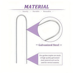 50pcs Landscape Staples 15 24 Cm Heavy Duty Galvanized Garden Ground Stakes