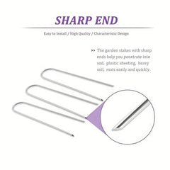 50pcs Landscape Staples 15 24 Cm Heavy Duty Galvanized Garden Ground Stakes