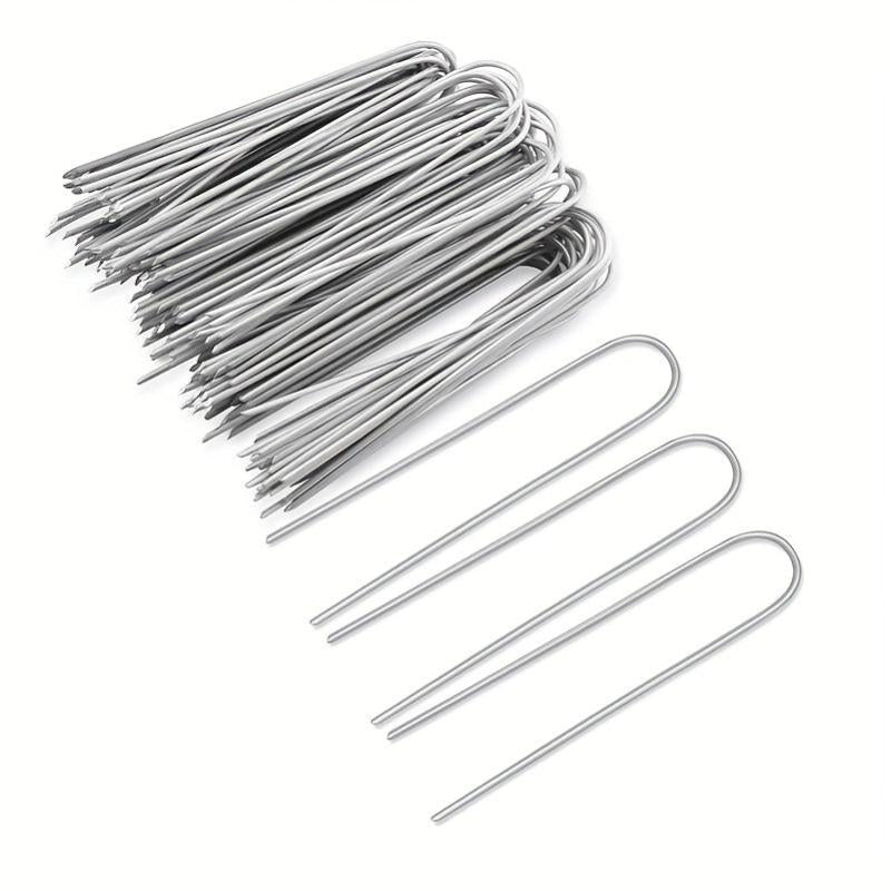 50pcs Landscape Staples 15 24 Cm Heavy Duty Galvanized Garden Ground Stakes