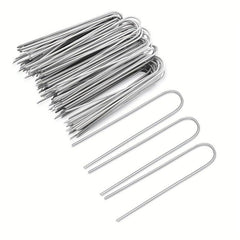 50pcs Landscape Staples 15 24 Cm Heavy Duty Galvanized Garden Ground Stakes