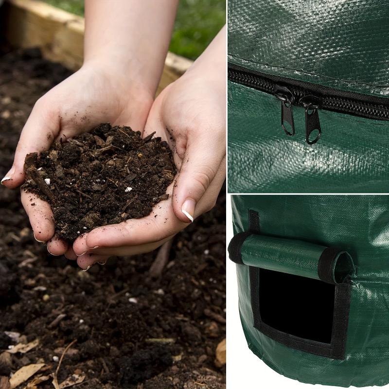 2 Packs 15 Gallons Compost Bag Kitchen Garden Waste Bin Potato Grow Bag