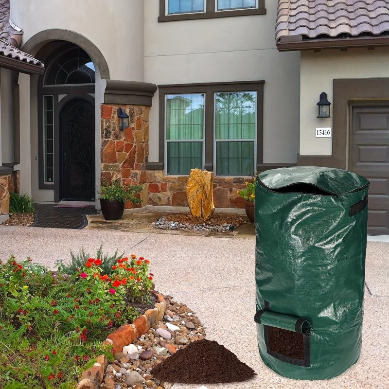 2 Packs 15 Gallons Compost Bag Kitchen Garden Waste Bin Potato Grow Bag