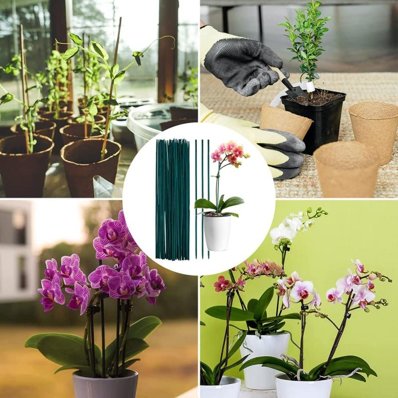 10pcs Bamboo Garden Stakes Plant Support Stick Orchid Rod Plant Sticks