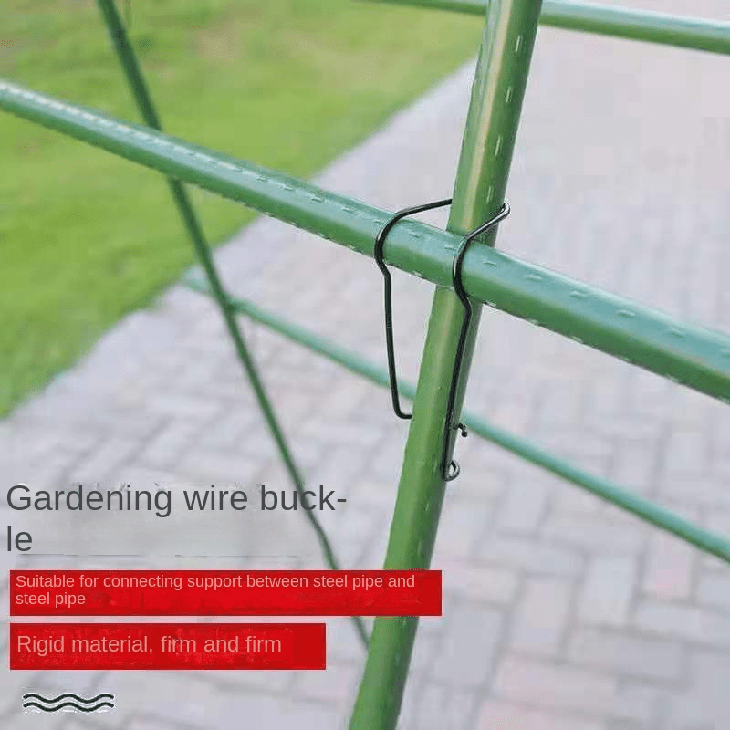 10pcs Steel Pipe Fixed Spring Clip for Climbing Vines & Flowers