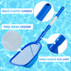 1pc Pool Skimmer Net 3 Section Pole Telescopic Aluminum Ultra fine For Ponds