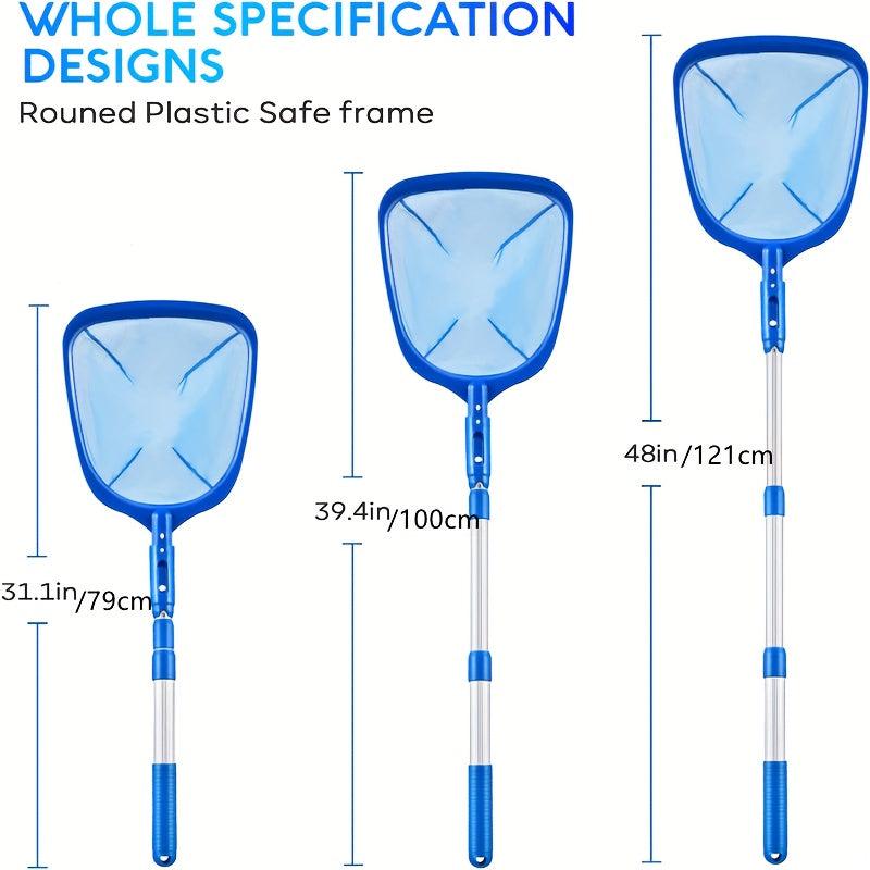1pc Pool Skimmer Net 3 Section Pole Telescopic Aluminum Ultra fine For Ponds