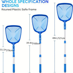 1pc Pool Skimmer Net 3 Section Pole Telescopic Aluminum Ultra fine For Ponds