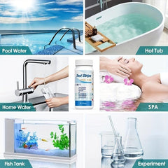 50pcs Pool Test Strips 6-in-1 or 3-in-1 Kit for Spa & Pool Water Testing