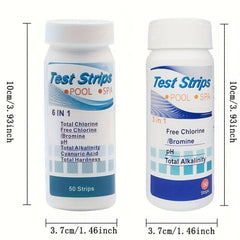 50pcs Pool Test Strips 6-in-1 or 3-in-1 Kit for Spa & Pool Water Testing