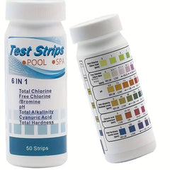 50pcs Pool Test Strips 6-in-1 or 3-in-1 Kit for Spa & Pool Water Testing
