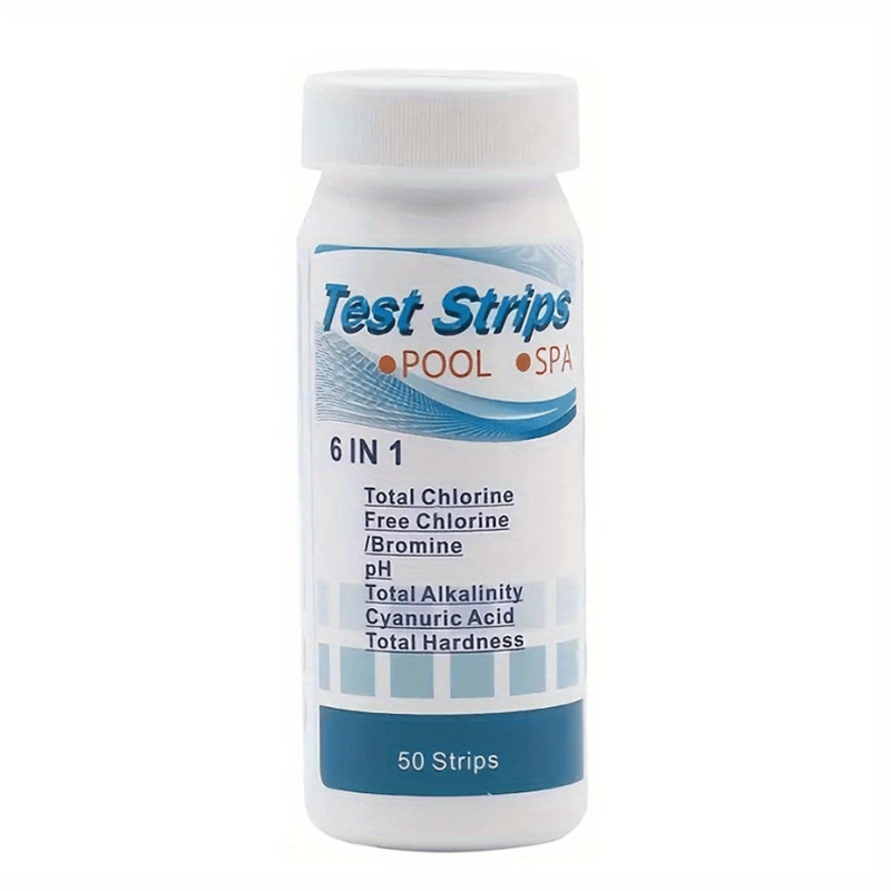 50pcs Pool Test Strips 6-in-1 or 3-in-1 Kit for Spa & Pool Water Testing