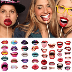 20pcs Funny Lip Mouth Photobooth Props Wedding Birthday Party Decorations