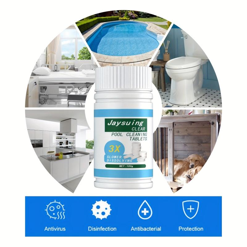 100g Pool Cleaning Tablet Floating Chlorine Chemical Dispenser for Hot Tub Swim