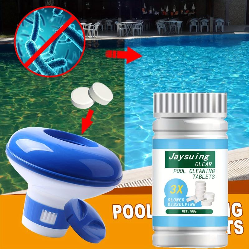 100g Pool Cleaning Tablet Floating Chlorine Chemical Dispenser for Hot Tub Swim