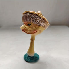 Resin Mushroom Garden Decoration Funny Face Outdoor Lawn Statue