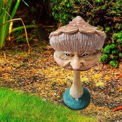 Resin Mushroom Garden Decoration Funny Face Outdoor Lawn Statue